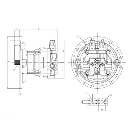 SILNIK OBROTU DO KOPARKI VOLVO  HYDROMOTOR VOLVO 14521451 14524189 14550091 EC460 EC210 KOMPLETNY