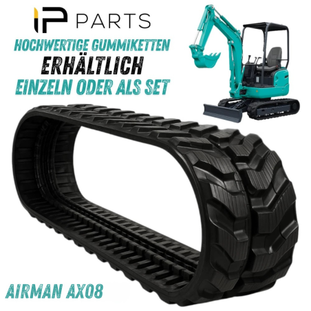 ZESTAW 2 GĄSIENIC GUMOWYCH AIRMAN 180X72X37 AX08 VMT MINIKOPARKA PODWOZIE