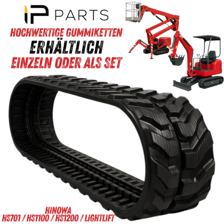 ZESTAW 2 GĄSIENIC GUMOWYCH HINOWA 180X72X37 HS1100 VMT MINIKOPARKA PODWOZIE